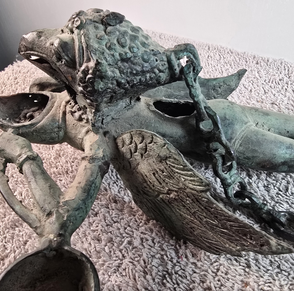 Hanging Bronze Flying Garuda Oil Lamp - Picture 15 of 16